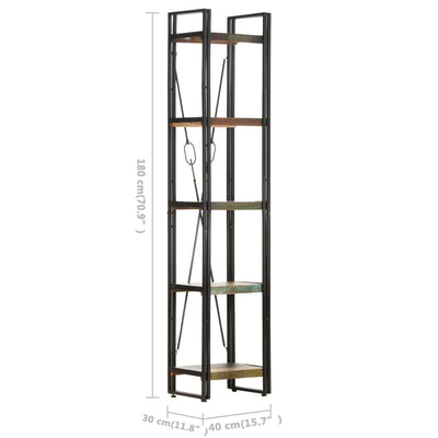 5-Tier Bookcase 40x30x180 cm Solid Reclaimed Wood