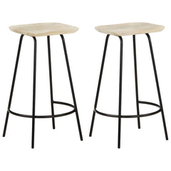 Bar Stools Solid Mango Wood Black 2