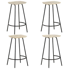 Bar Stools Solid Mango Wood Black 4