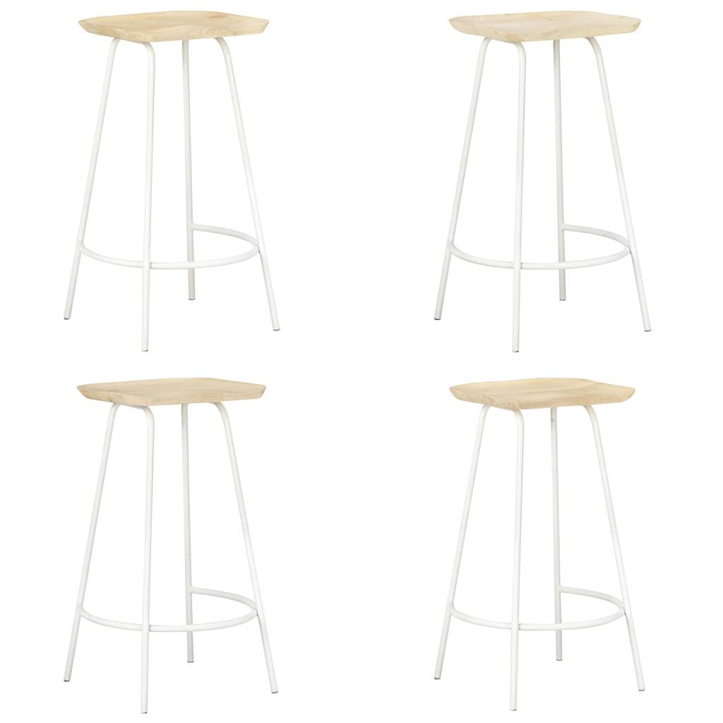 Bar Stools Solid Mango Wood Beige 4