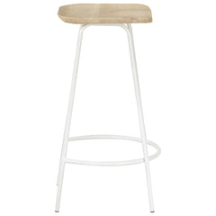 Bar Stools Solid Mango Wood Beige 4