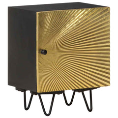 322680 vidaXL Bedside Cabinet with Brass Front 40x30x50 cm Solid Mango Wood 2