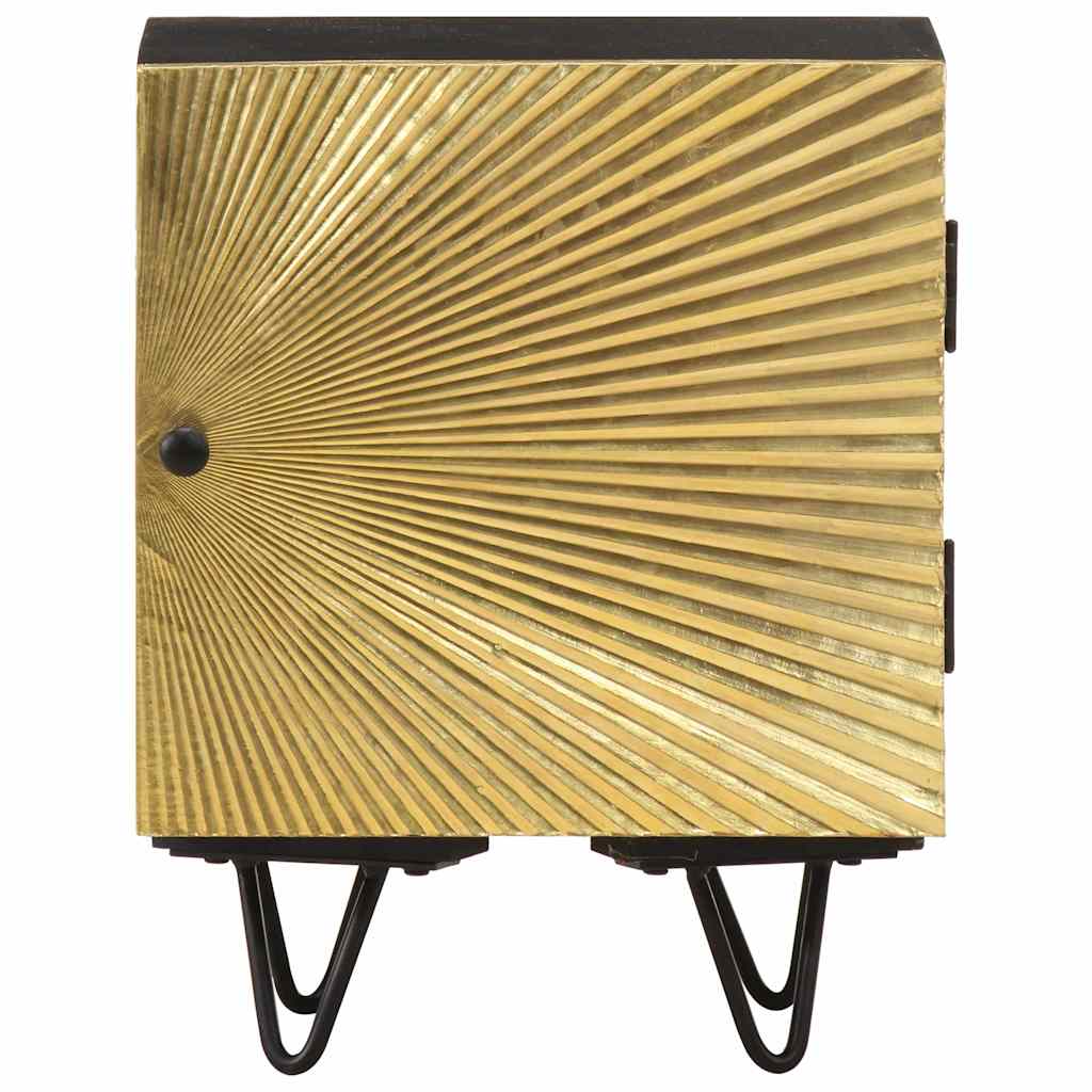322680 vidaXL Bedside Cabinet with Brass Front 40x30x50 cm Solid Mango Wood 3