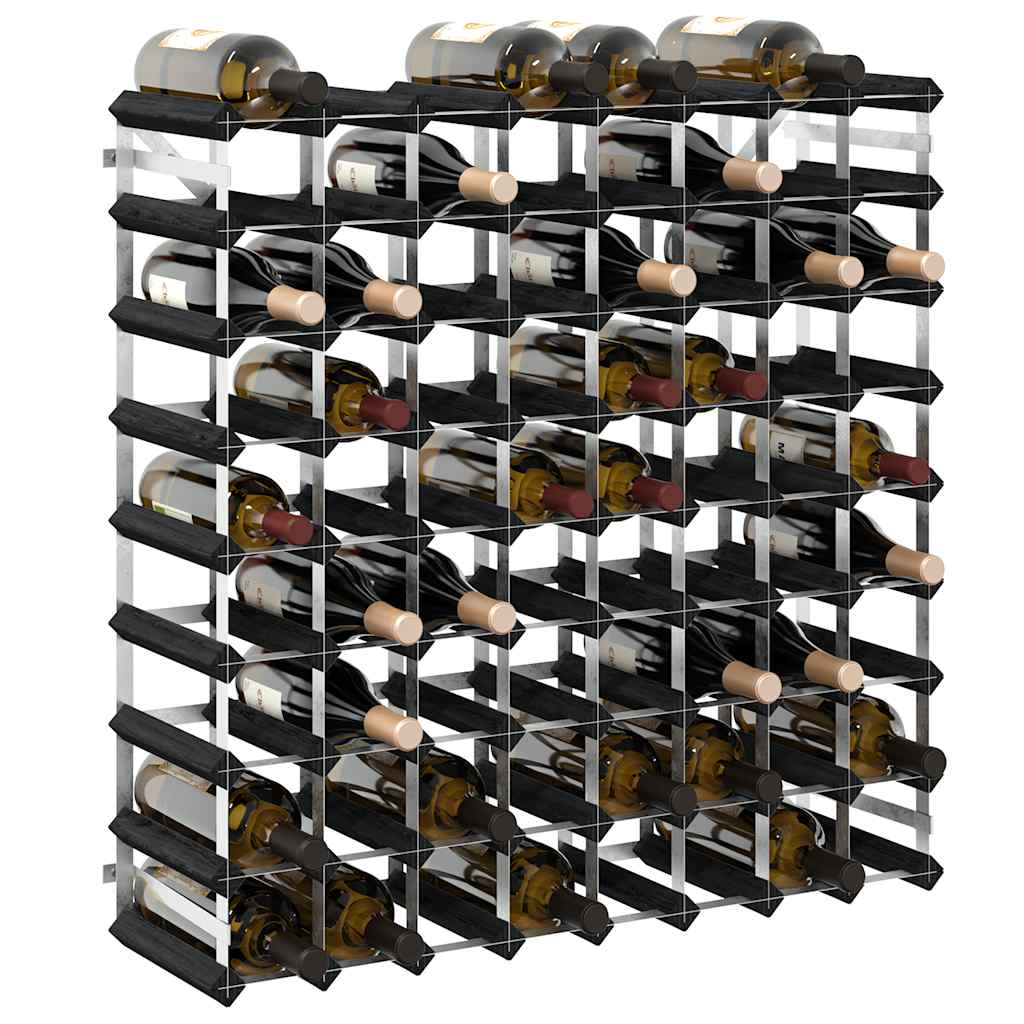 vidaXL Wine Rack for 72 Bottles Black Solid Pine Wood 4
