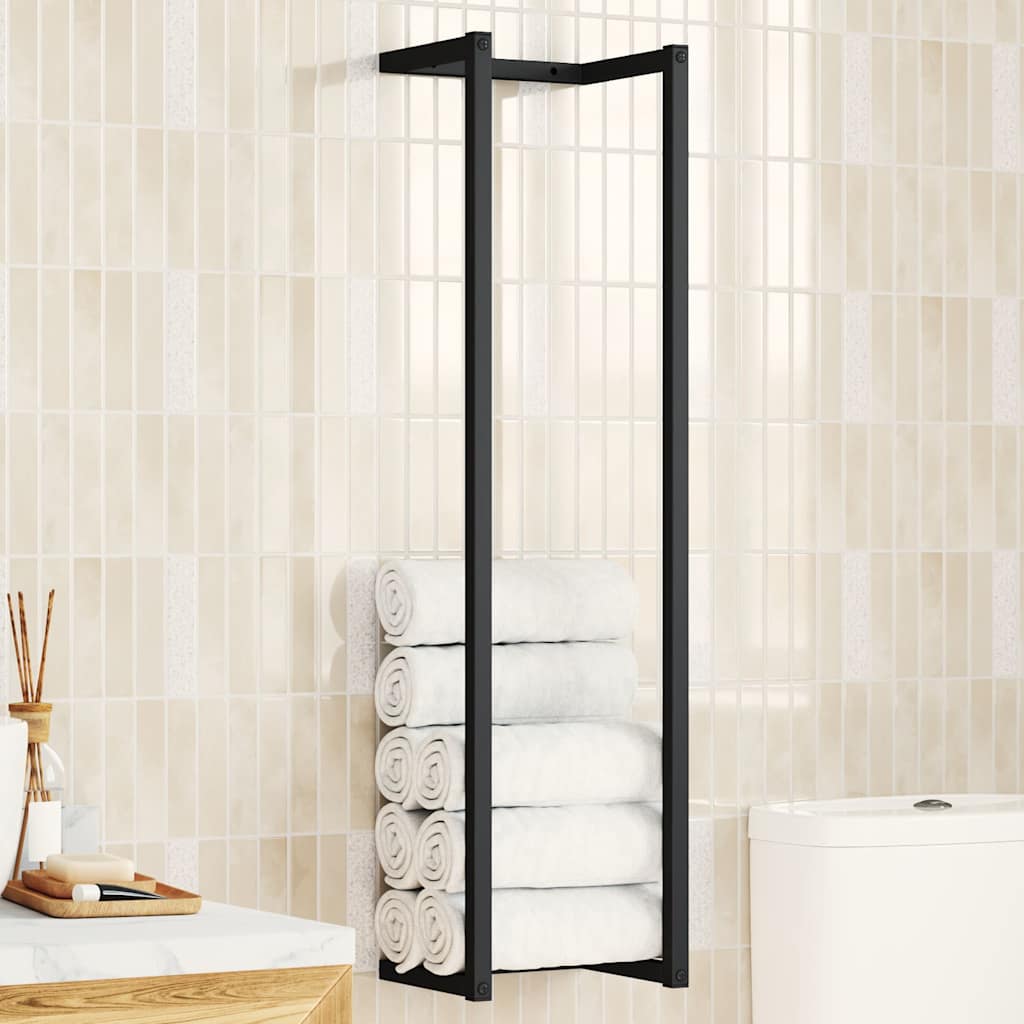 325918 vidaXL Towel Rack Black 25x20x95 cm Iron 1