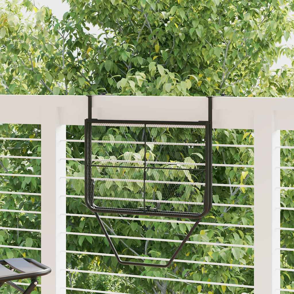 325924 vidaXL Balcony Table Black 60x40 cm Steel 3