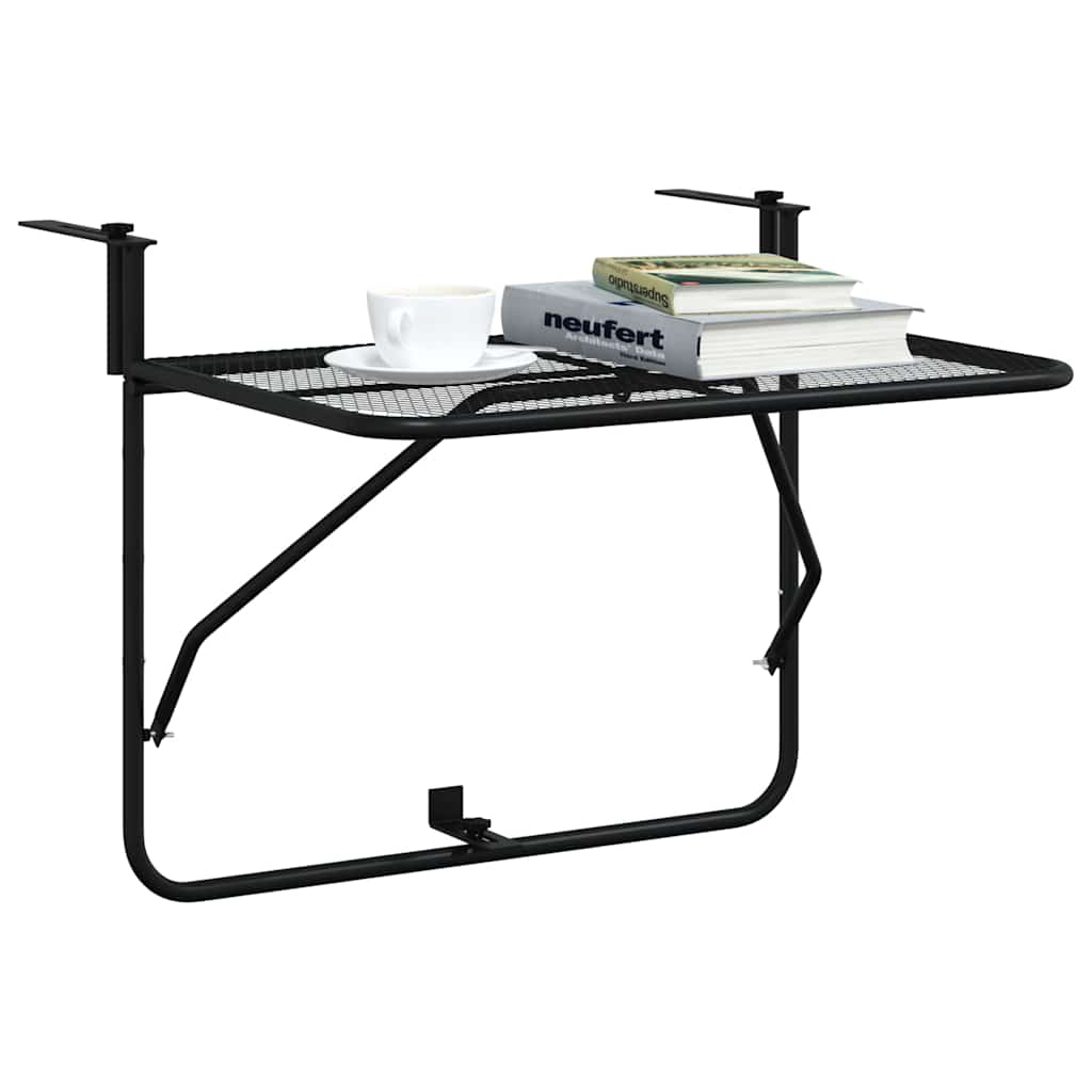325924 vidaXL Balcony Table Black 60x40 cm Steel 4