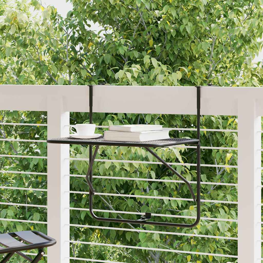 325924 vidaXL Balcony Table Black 60x40 cm Steel 1