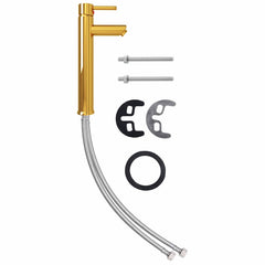 vidaXL Bathroom Mixer Tap Gold 12x30 cm 2
