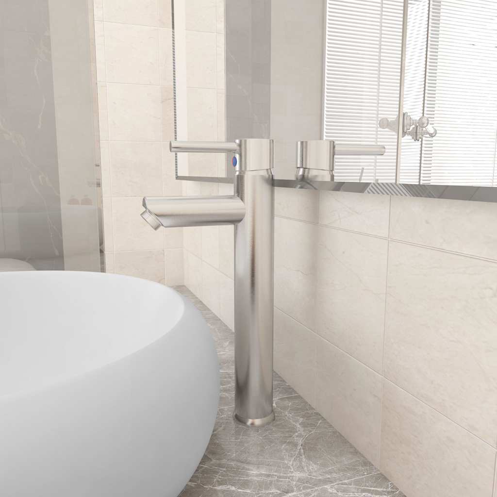 vidaXL Bathroom Mixer Tap Silver 12x30 cm 1