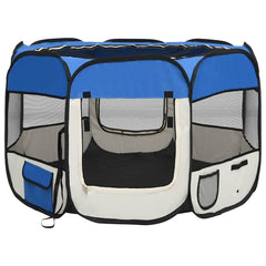 171013 vidaXL Foldable Dog Playpen with Carrying Bag Blue 90x90x58 cm 2