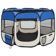 171013 vidaXL Foldable Dog Playpen with Carrying Bag Blue 90x90x58 cm 3