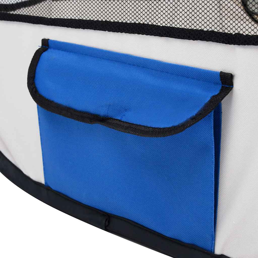 vidaXL Dog Playpen | Blue and Cream | Polyester, Steel | 110 x 110 x 58 cm 6