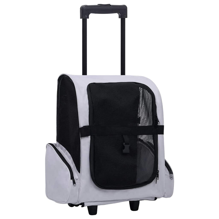 vidaXL Foldable Multipurpose Pet Trolley Grey 1
