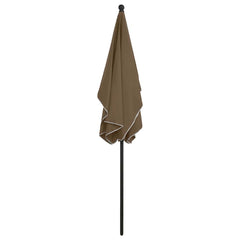 vidaXL Garden Parasol with Pole 210x140 cm Taupe 4