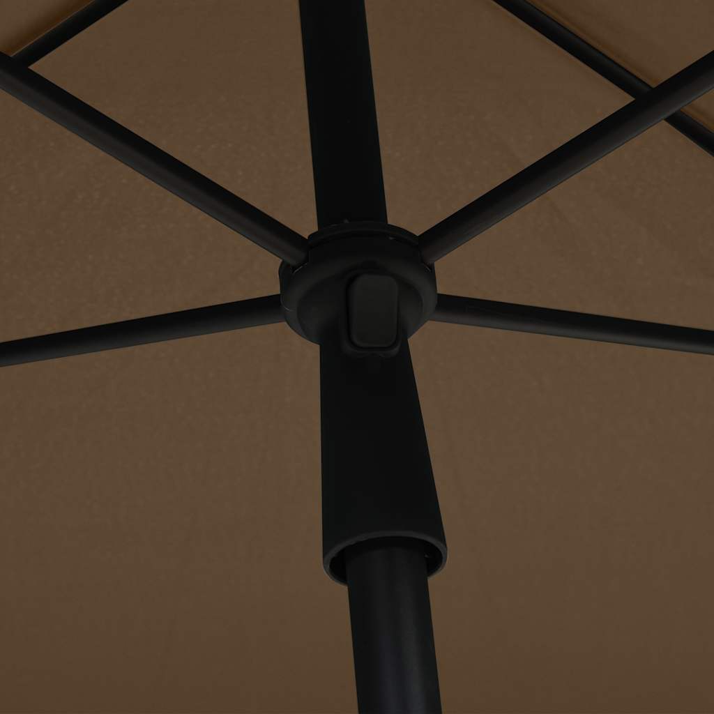 vidaXL Garden Parasol with Pole 210x140 cm Taupe 5