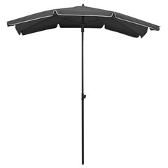 vidaXL Garden Parasol with Pole 200x130 cm Anthracite 2
