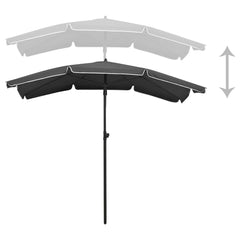 vidaXL Garden Parasol with Pole 200x130 cm Anthracite 4