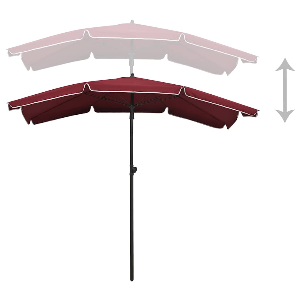 vidaXL Garden Parasol with Pole 200x130 cm Bordeaux Red 4
