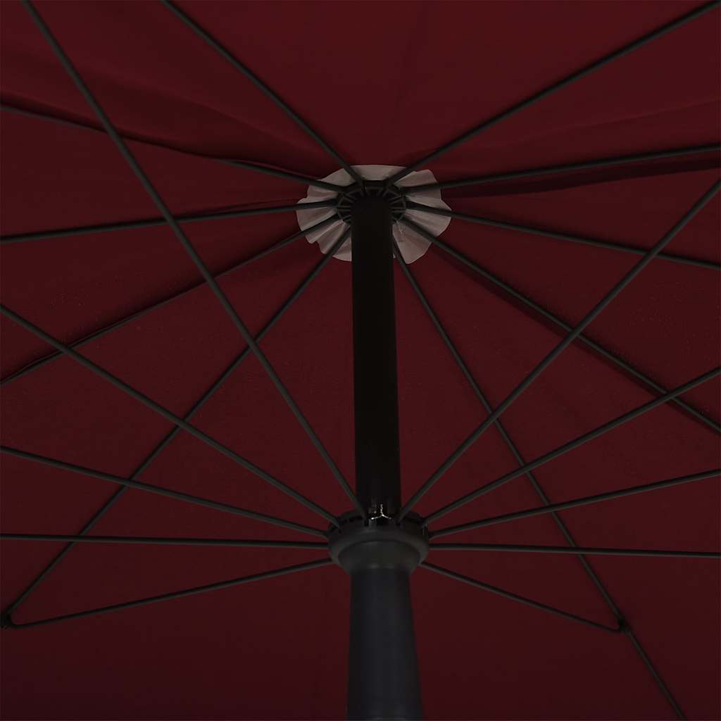 vidaXL Garden Parasol with Pole 200x130 cm Bordeaux Red 5