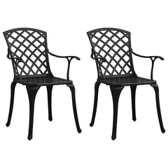 Garden Chairs Cast Aluminium Black 2