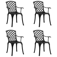 Garden Chairs Cast Aluminium Black 4