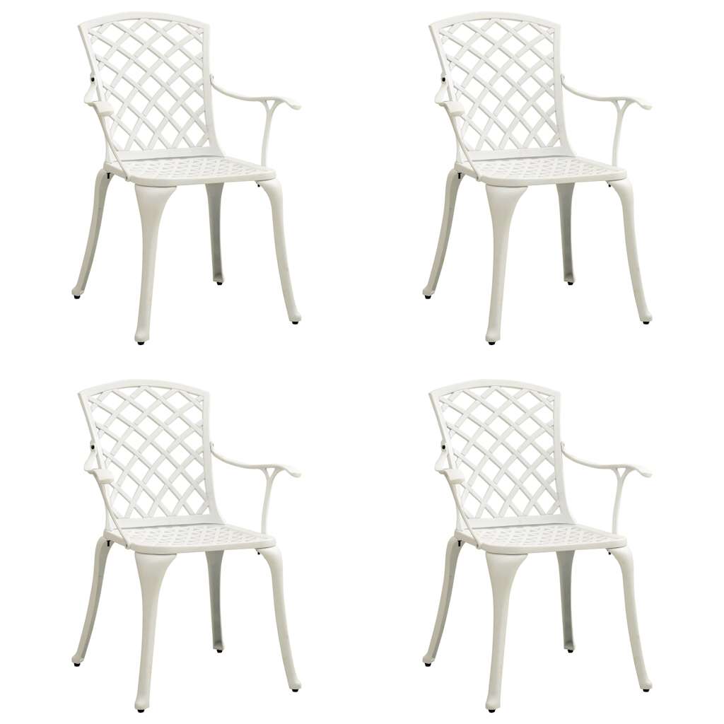Garden Chairs Cast Aluminium White 4