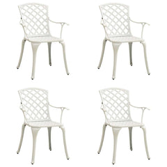 Garden Chairs Cast Aluminium White 4
