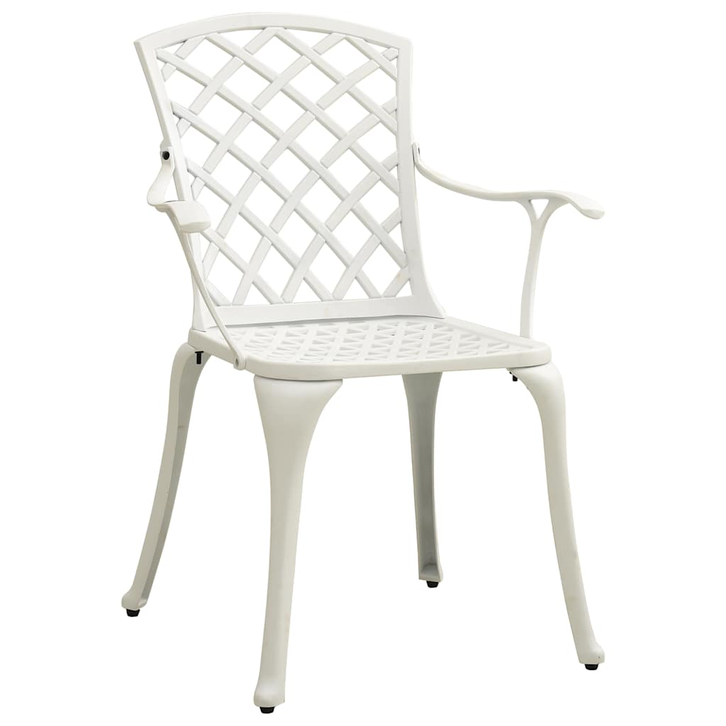 Garden Chairs Cast Aluminium White 4