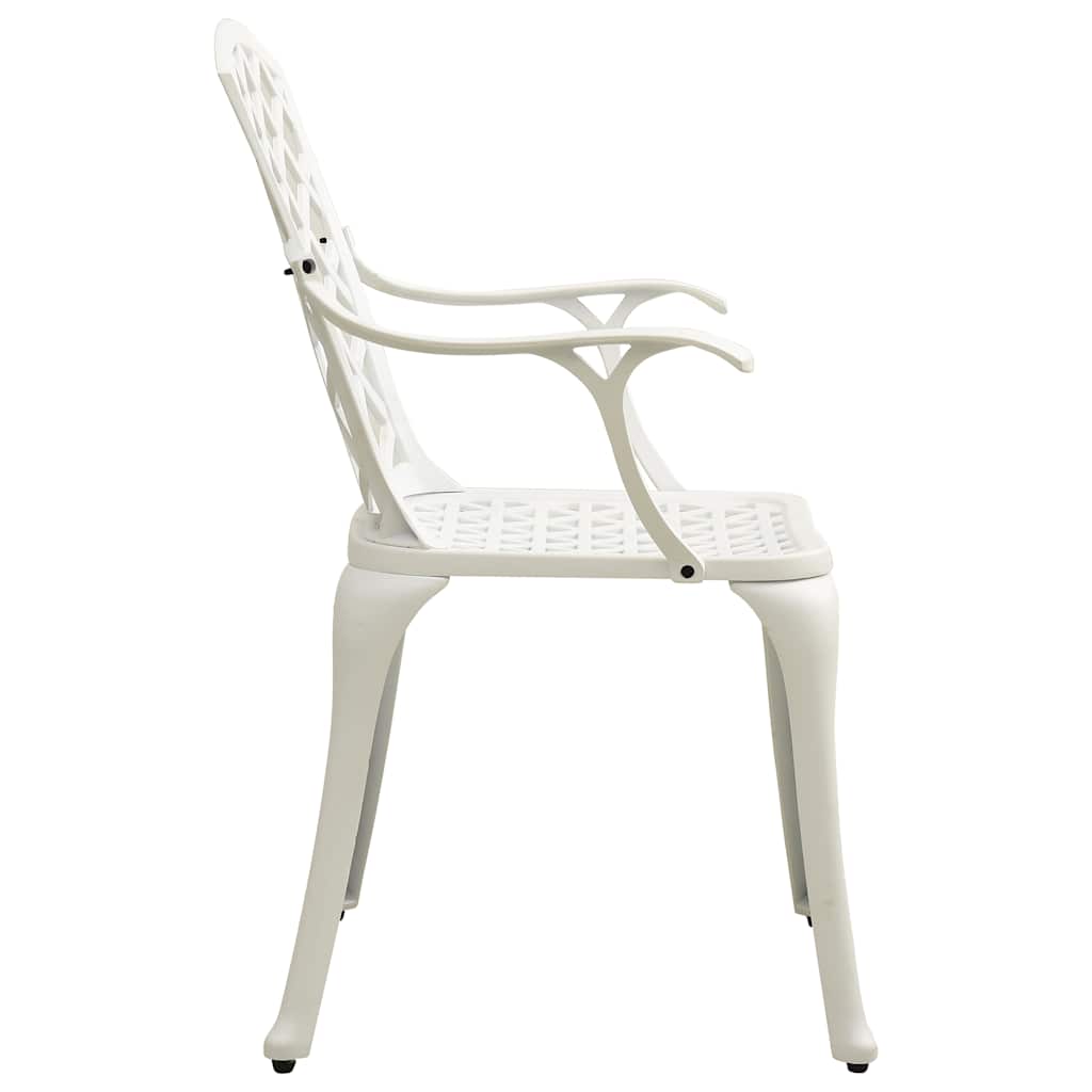 Garden Chairs Cast Aluminium White 4