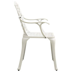 Garden Chairs Cast Aluminium White 4