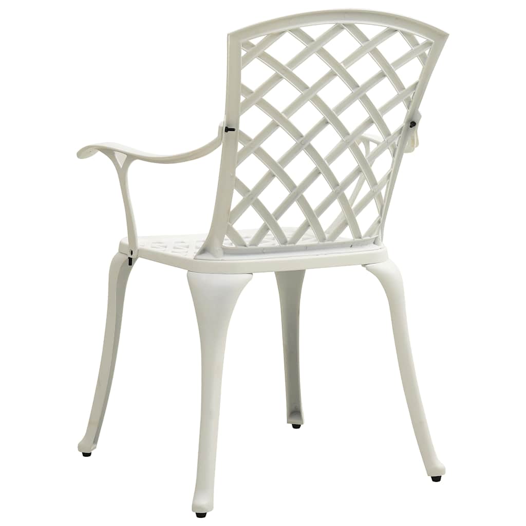 Garden Chairs Cast Aluminium White 4