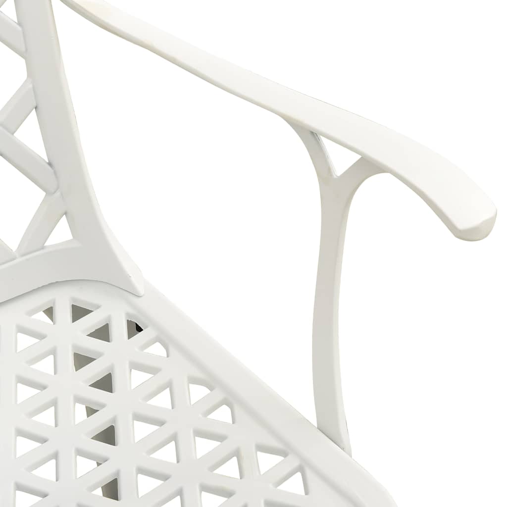 Garden Chairs Cast Aluminium White 4