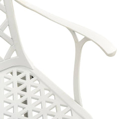 Garden Chairs Cast Aluminium White 4
