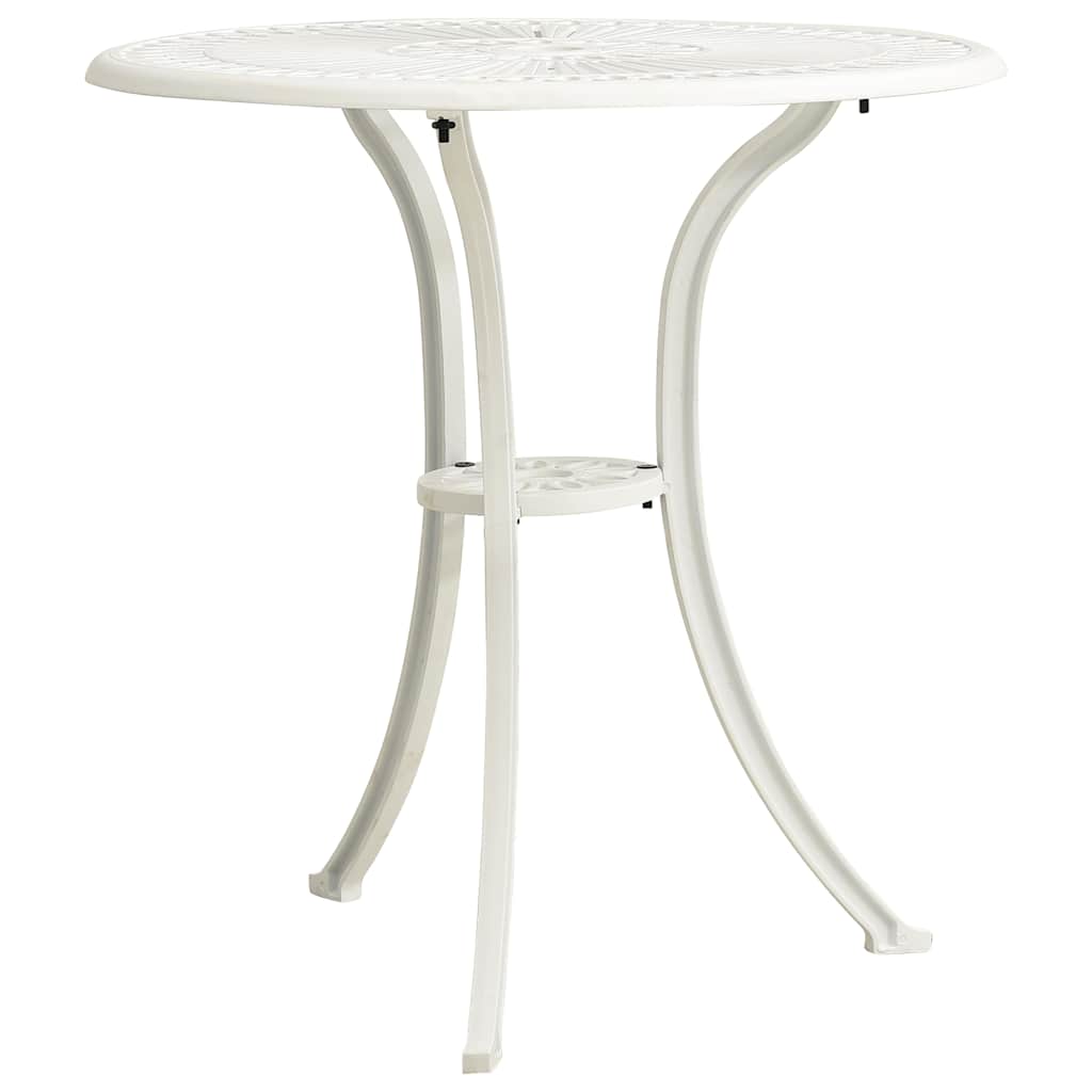 Garden Table 62x62x65 cm Cast Aluminium White