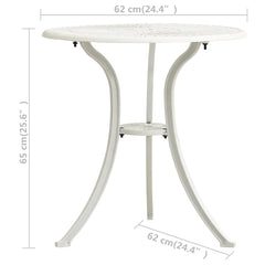 vidaXL Garden Table | White | Cast Aluminium | Medium | Durable | Garden Table 6