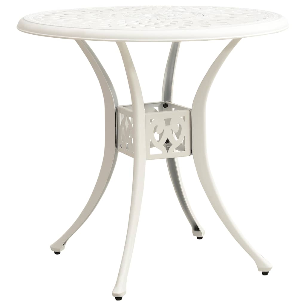 Garden Table 78x78x72 cm Cast Aluminium White