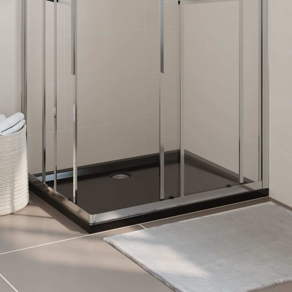 Rectangular ABS Shower Base Tray Black 80 cm 100 cm