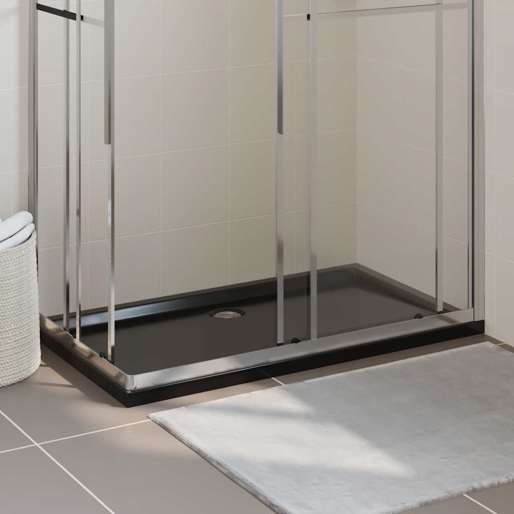 Rectangular ABS Shower Base Tray Black 70 cm 120 cm