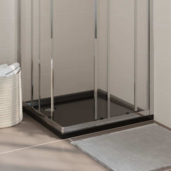 Rectangular ABS Shower Base Tray Black 80 cm 80 cm