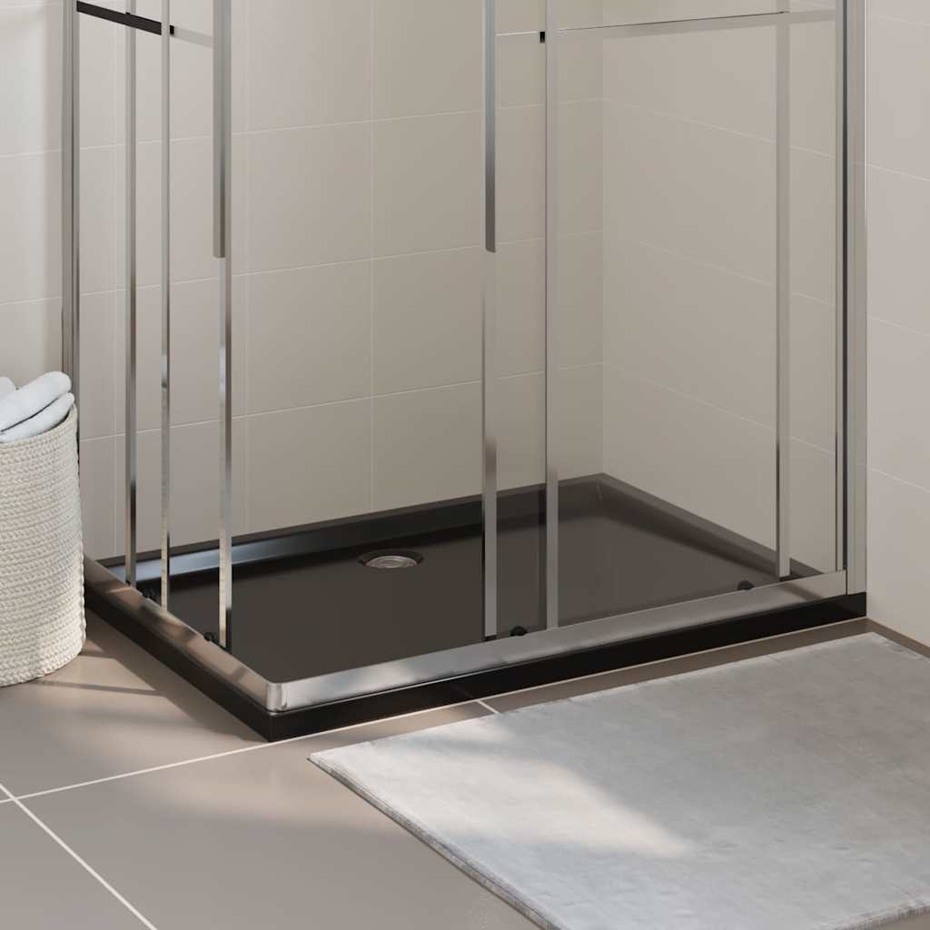 Rectangular ABS Shower Base Tray Black 80 cm 120 cm