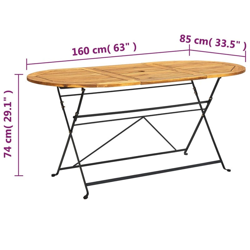 7 Piece Folding Outdoor Dining Set Solid Acacia Wood