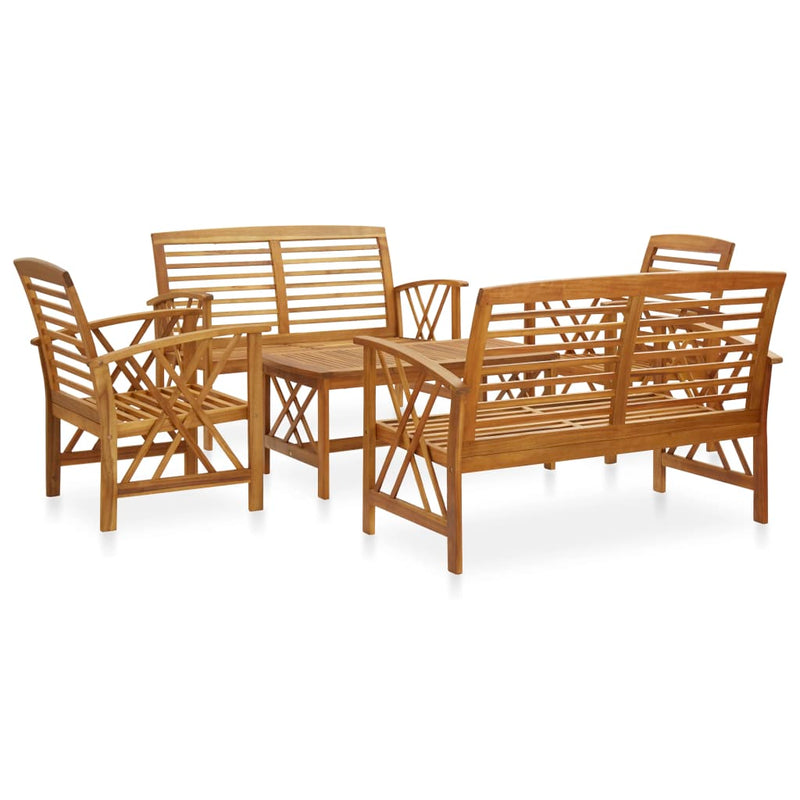 5 Piece Garden Lounge Set Solid Acacia Wood