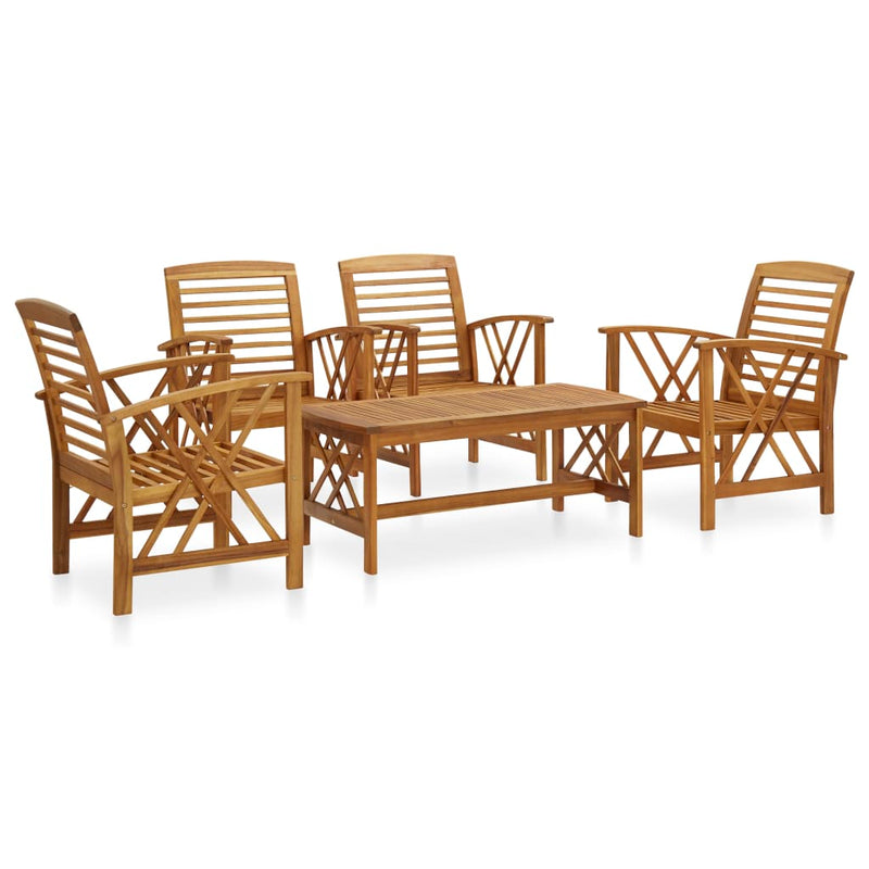 5 Piece Garden Lounge Set Solid Acacia Wood