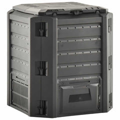 vidaXL Composter | Black | 100% PP | Large | Composter Bin | Square | Modern 3