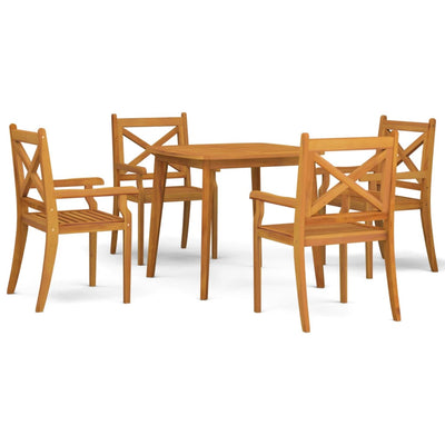 5 Piece Garden Dining Set Solid Wood Acacia