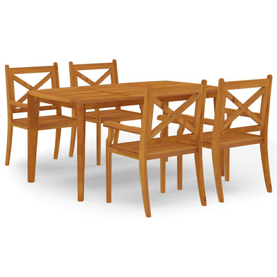 5 Piece Garden Dining Set Solid Wood Acacia