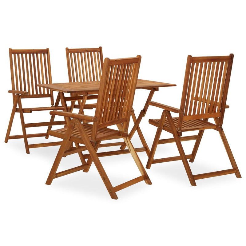 5 Piece Garden Dining Set Solid Acacia Wood