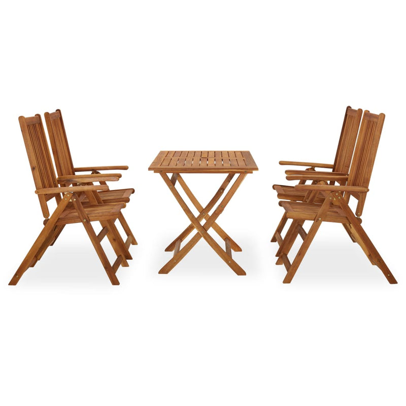 5 Piece Garden Dining Set Solid Acacia Wood