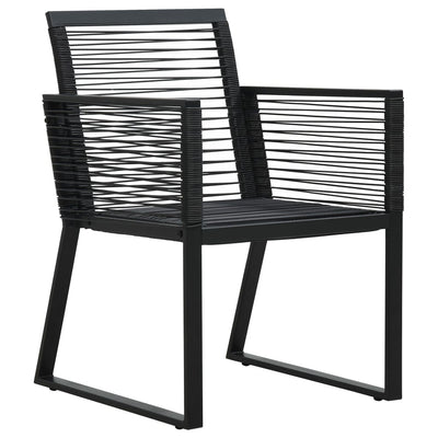 5 Piece Outdoor Dining Set PVC Rattan Black